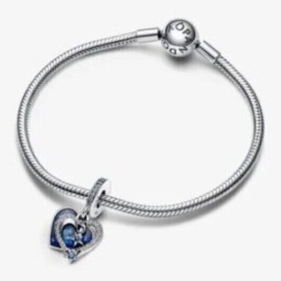 PANDORA Celestial Shooting Star Heart Double Dangle Charm - Picture 3 of 3